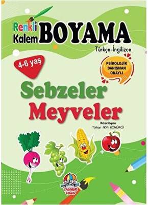 Renkli Kalem Boyama - Sebzeler - Meyveler - 1