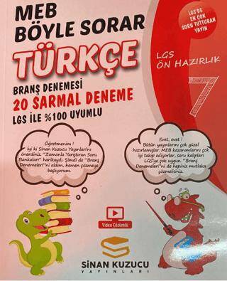 Sinan Kuzucu Yayınları 7. Sınıf MEB Böyle Sorar Türkçe 20 Sarmal Deneme - 1