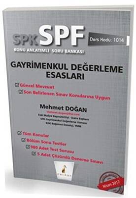 Pelikan Tıp Teknik Yayıncılık SPK - SPF Gayrimenkul Değerleme Esasları Konu Anlatımlı Soru Bankası - 1