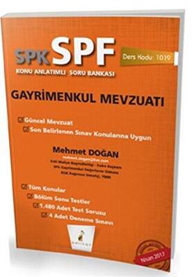 Pelikan Tıp Teknik Yayıncılık SPK - SPF Gayrimenkul Mevzuatı Konu Anlatımlı Soru Bankası - 1
