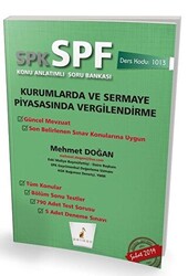 Pelikan Tıp Teknik Yayıncılık SPK - SPF Kurumlarda ve Sermaye Piyasasında Vergilendirme Konu Anlatımlı Soru Bankası - 1