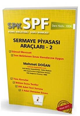 Pelikan Tıp Teknik Yayıncılık SPK - SPF Sermaye Piyasası Araçları 2 Konu Anlatımlı Soru Bankası - 1