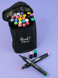 Touch Sketch Marker 24Lü Çift Uçlu Marker Kalem Seti Çantalı - 1