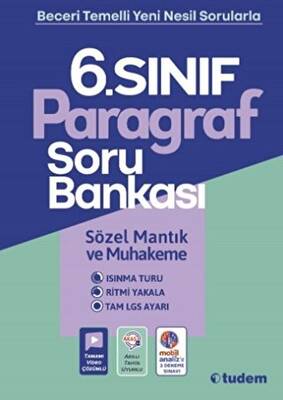 Tudem Yayınları - Bayilik Tudem Yayınları 6. Sınıf Paragraf Soru Bankası - 1