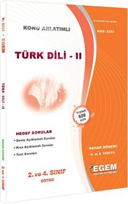Egem Eğitim Yayınları Türk Dili-2 Bahar Dönemi Konu Anlatımlı Soru Bankası - 1