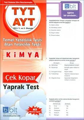 Bulut Eğitim ve Kültür Yayınları TYT AYT Kimya Yaprak Test - 1
