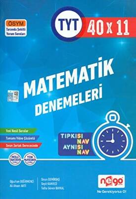 Nego Yayınları TYT Matematik Tamamı Video Çözümlü 40x11 Branş Deneme - 1