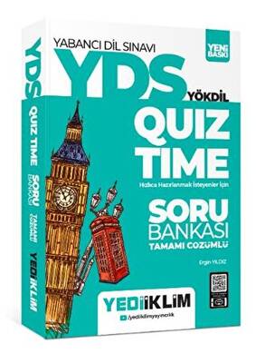 Yediiklim Yayınları YDS - YÖKDİL Quiz Time Tamamı Çözümlü Soru Bankası - 1