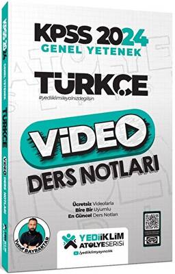 Yediiklim Yayınları 2024 KPSS Atölye Serisi Türkçe Video Ders Notları - 1