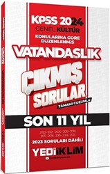 Yediiklim Yayınları 2024 KPSS Genel Kültür Lisans Vatandaşlık Konularına Göre Tamamı Çözümlü Çıkmış Sorular - 1