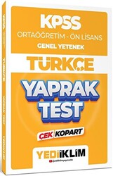 Yediiklim Yayınları 2024 KPSS Ortaöğretim - Ön Lisans Genel Yetenek Türkçe Çek Kopart Yaprak Test - 1