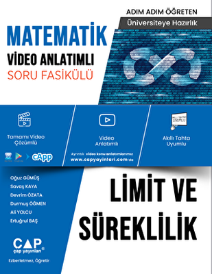 Çap Yayınları YKS TYT AYT Limit ve Süreklilik Konu Anlatımlı Soru Bankası Video Çözümlü - 1