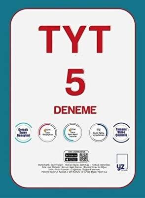 YZ Yayınları YZ YKS TYT 5 Deneme Sınavı Video Çözümlü - 1